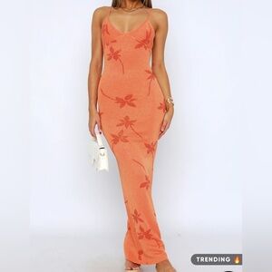 White Fox Trust Issues Orange Maxi Dress